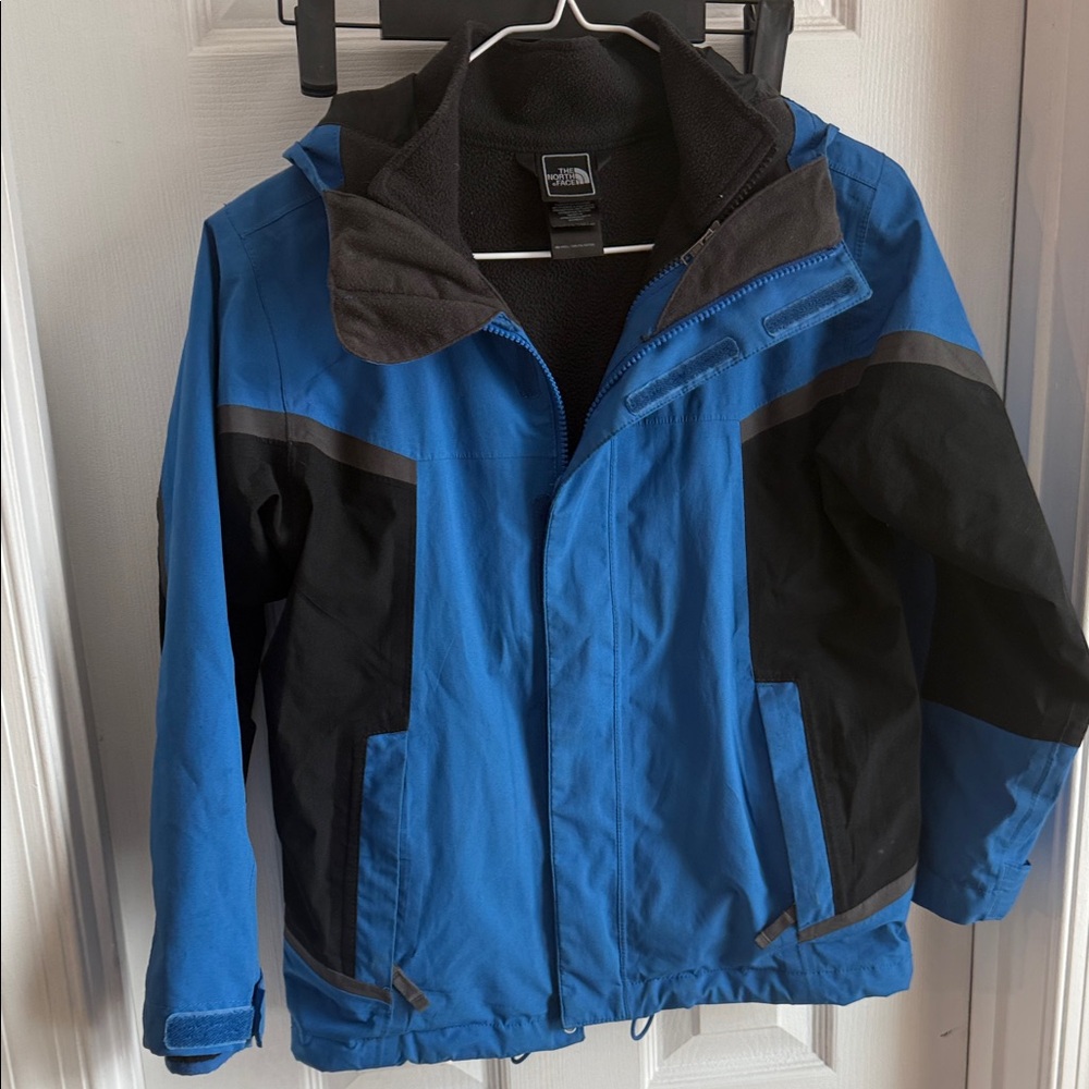 The North Face Kids Blue and Black Raincoat